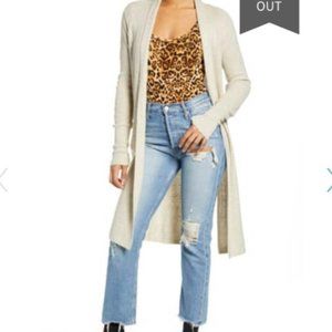 Leith Longline Cardigan in Oatmeal - Size XXS